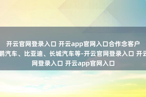 开云官网登录入口 开云app官网入口合作念客户有赛力斯、小鹏汽车、比亚迪、长城汽车等-开云官网登录入口 开云app官网入口