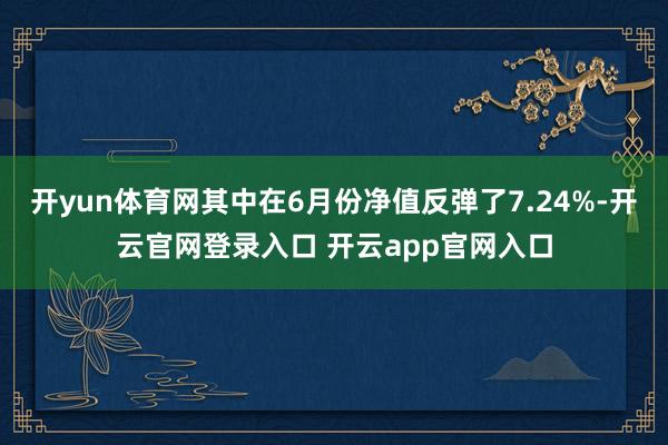 开yun体育网其中在6月份净值反弹了7.24%-开云官网登录入口 开云app官网入口