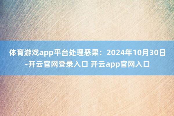 体育游戏app平台处理恶果：2024年10月30日-开云官网登录入口 开云app官网入口