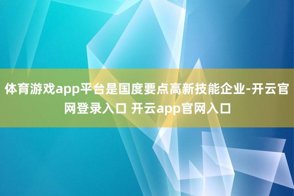 体育游戏app平台是国度要点高新技能企业-开云官网登录入口 开云app官网入口