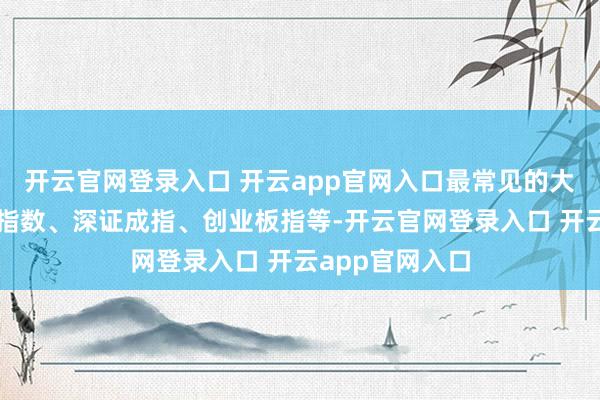 开云官网登录入口 开云app官网入口最常见的大盘指数有上证指数、深证成指、创业板指等-开云官网登录入口 开云app官网入口