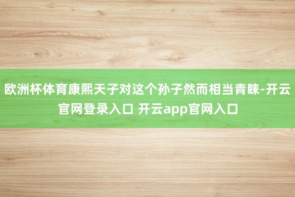 欧洲杯体育康熙天子对这个孙子然而相当青睐-开云官网登录入口 开云app官网入口