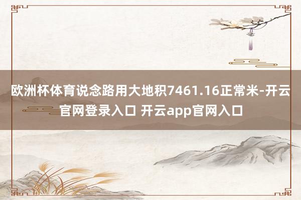 欧洲杯体育说念路用大地积7461.16正常米-开云官网登录入口 开云app官网入口