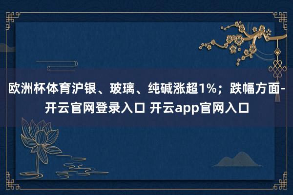 欧洲杯体育沪银、玻璃、纯碱涨超1%；跌幅方面-开云官网登录入口 开云app官网入口